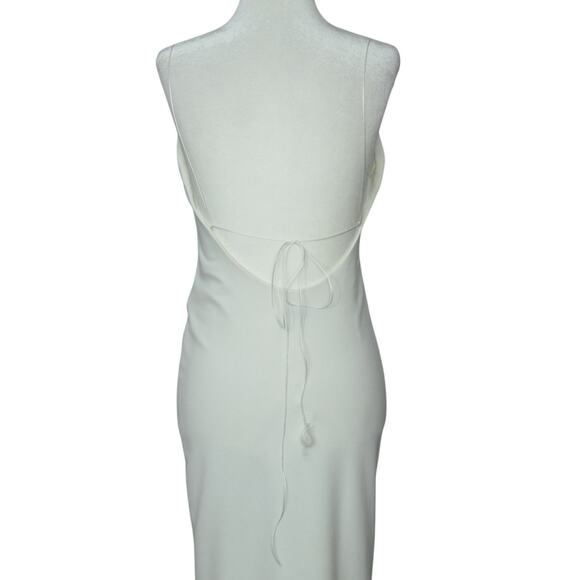 The Edit Women's M Alissa Formal Slip Dress White Low Back High Slit Bridal NWT - Picture 5 of 16